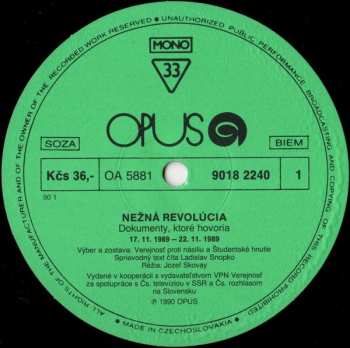 2LP Various: Nežná Revolúcia / Dokumenty, Ktoré Hovoria