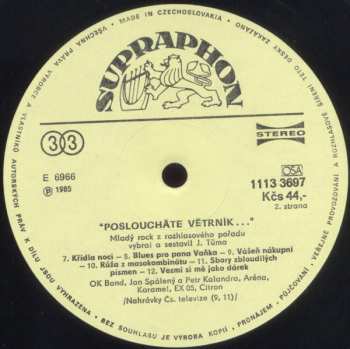 LP Various: "Posloucháte Větrník…"/1 (Mladý Rock Z Rozhlasového Pořadu)