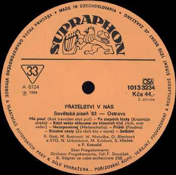 LP Various: Přátelství V Nás (Sovětská Píseň '83 Ostrava)