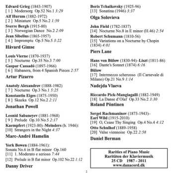 CD Various: Rarities Of Piano Music At 'Schloss Vor Husum' From The 2011 Festival