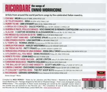 CD Various: Ricordare (The Songs Of Ennio Morricone)
