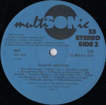 LP Various: Slavné Melodie 25 Evergreenů