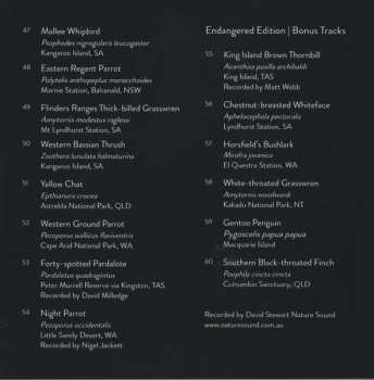 CD Various: Songs Of Disappearance (Australian Bird Calls) - Endangered Edition DLX