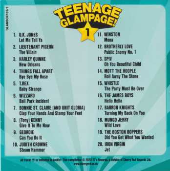 4CD/Box Set Various: Teenage Glampage! (80 Glambusters Rockers, Shockers And Teenyboppers From The 70's!)