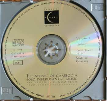 CD Various: The Music Of Cambodia, Volume 3 - Solo Instrumental Music