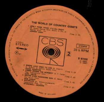2LP Various: The World Of Country Giants