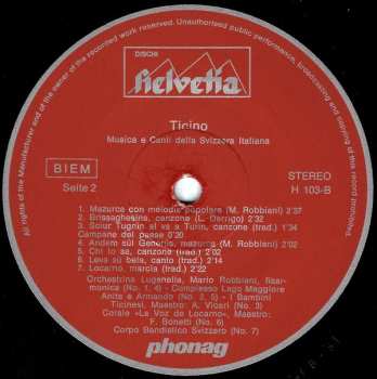 LP Various: Ticino (Musica E Canti Della Svizzera Italiana)