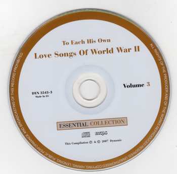 3CD Various: To Each His Own - Love Songs Of World War II