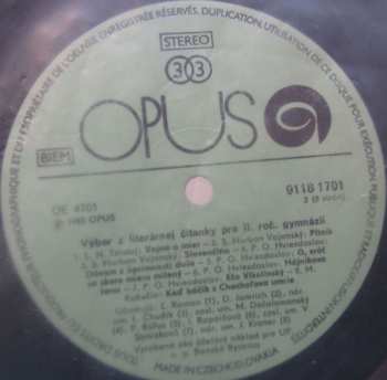 4LP/Box Set Various: Výber Z Literárnej Čítanky Pre II. Ročník Gymnázií