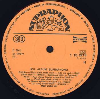 LP Various: XVI. Album Supraphonu