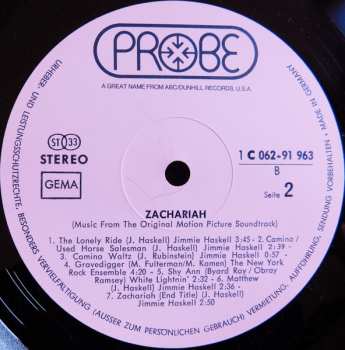LP Various: Zachariah (Music From The Original Motion Picture Soundtrack)