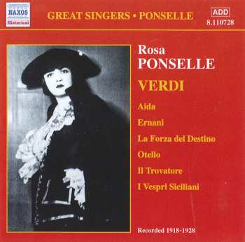 CD Giuseppe Verdi: Sings Verdi : The 1918 - 1928 Recordings