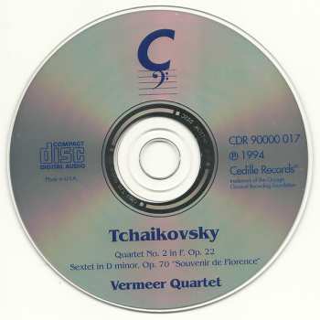 CD Pyotr Ilyich Tchaikovsky: Quartet No. 2 In F, Sextet In D Minor