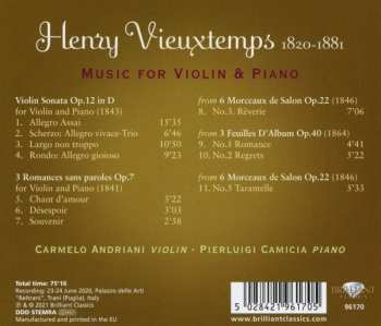 CD Henri Vieuxtemps: Music For Violin & Piano