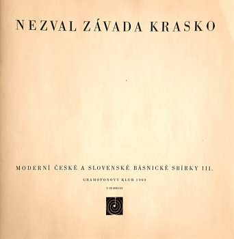 Box Set/2EP Vítězslav Nezval: Moderní České A Slovenské Básnické Sbírky III.