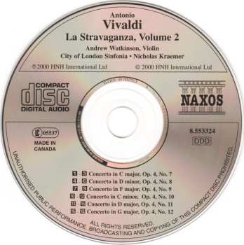 CD Antonio Vivaldi: La Stravaganza, Volume 2