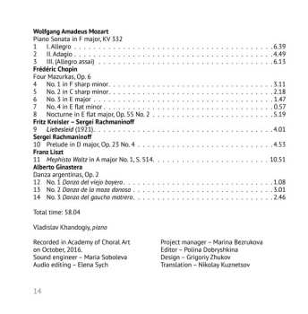 CD Frédéric Chopin: Vladislav Khandogiy