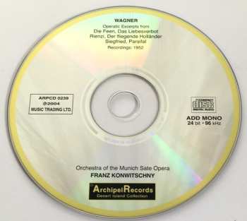 CD Franz Konwitschny: Orchestral Highlights From Die Feen / Rienzi / Das Liebesverbot / Der Fliegende Holländer / Siegfried / Parsifal