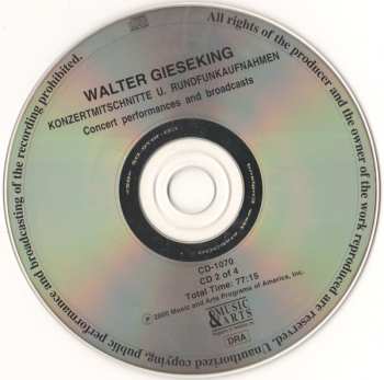 4CD/Box Set Walter Gieseking: Konzertmitschnitte U. Rundfunkaufnahmen / Public Performances And Broadcasts (From The Collection Of Deutsches Rundfunkarchiv)