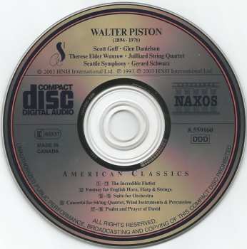 CD Gerard Schwarz: The Incredible Flutist / Fantasy For English Horn, Harp And Strings / Concerto For String Quartet
