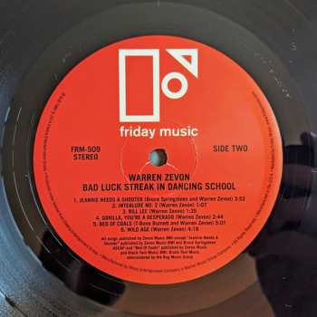 LP Warren Zevon: Bad Luck Streak In Dancing School LTD