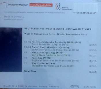 CD Wassily Gerassimez: Free Fall (Works For Cello And Piano By F. Mendelssohn, D. Shostakovich, W. Gerassimez & F. Say)