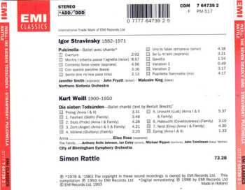 CD Igor Stravinsky: Die Sieben Todsünden = The Seven Deadly Sins = Les Sept Péchés Capitaux . Pulcinella (Complete Ballet )