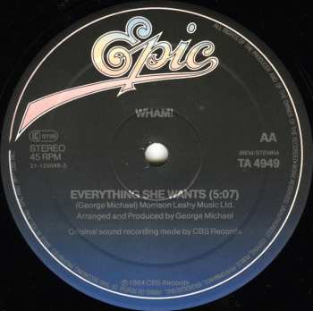 LP Wham!: Last Christmas (Pudding Mix) / Everything She Wants