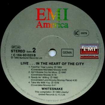 2LP Whitesnake: Live... In The Heart Of The City