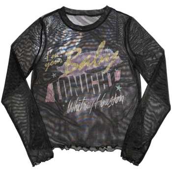 Merch Whitney Houston: Whitney Houston Ladies Long Sleeve T-shirt: I'm Your Baby (mesh) (x-small) XS