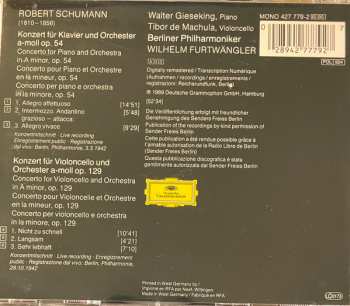 CD Robert Schumann: Klavierkonzert = Piano Concerto / Cellokonzert = Cello Concerto