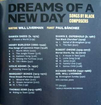 CD Will Liverman: Dreams Of A New Day - Songs By Black Composers