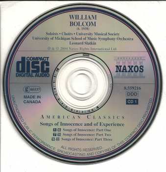 3CD Leonard Slatkin: Songs Of Innocence And Of Experience (William Blake)