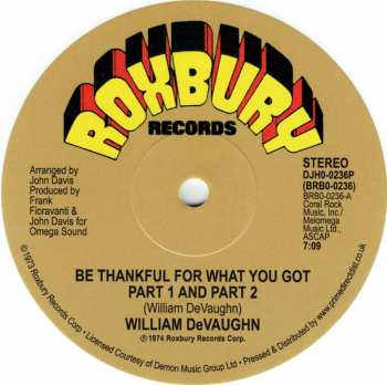 LP William DeVaughn: Be Thankful For What You Got