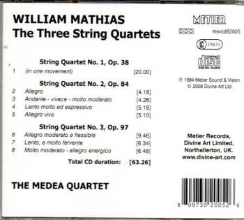 CD William Mathias: The Three String Quartet