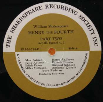 4LP/Box Set William Shakespeare: Henry The Fourth Part Two