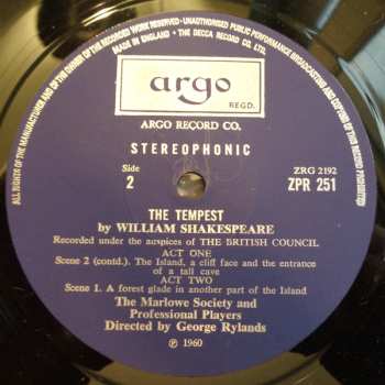 3LP/Box Set William Shakespeare: The Tempest