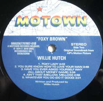 LP Willie Hutch: Foxy Brown (Original Soundtrack From American International Pictures')