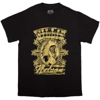 Merch Willie Nelson: Willie Nelson Unisex T-shirt: Horse (black) (small) S