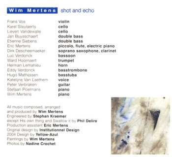 2CD Wim Mertens: Shot And Echo / A Sense Of Place DIGI