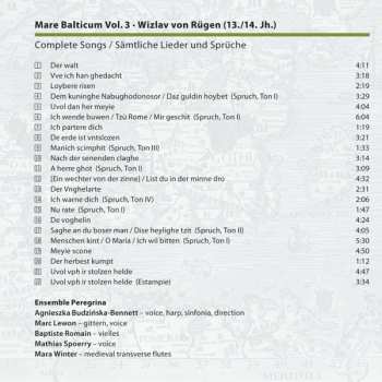 SACD Ensemble Peregrina: Mare Balticum Vol. 3 - Sämtliche Lieder Und Sprüche Complete Songs