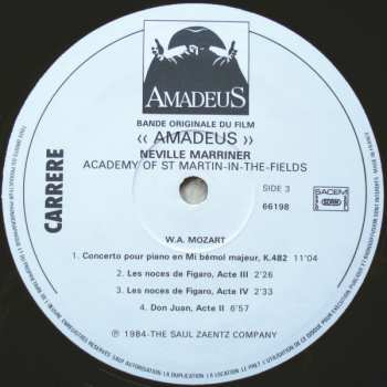 2LP Wolfgang Amadeus Mozart: Amadeus (Bande Originale Du Film)