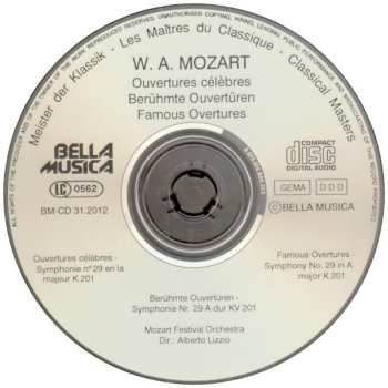 CD Wolfgang Amadeus Mozart: Berühmte Ouvertüren