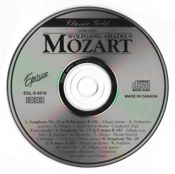 CD Wolfgang Amadeus Mozart: Symphony No. 24 in B flat major K 182 / Symphony No. 25 in G major K 183 / Symphony No. 29 in A major K 201