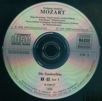 2CD Sir Thomas Beecham: Die Zauberflöte