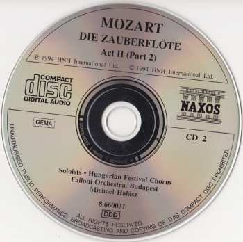 2CD Wolfgang Amadeus Mozart: Die Zauberflöte