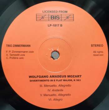 LP Wolfgang Amadeus Mozart: Divertimento K 563