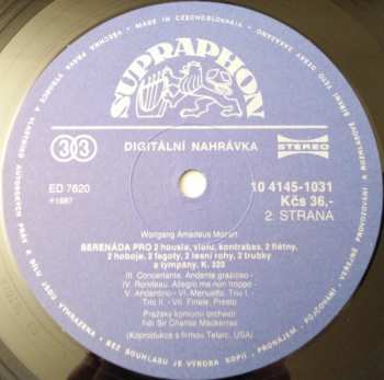 LP Prague Chamber Orchestra: Malá Noční Hudba /K.525/, Serenáda S Poštovním Rohem /K.320/