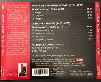 CD Johannes Brahms: Mozart Klavierkonzert No. 27 B-Dur KV 595, Brahms Klavierkonzert No. 2 B-Dur Op. 83 
