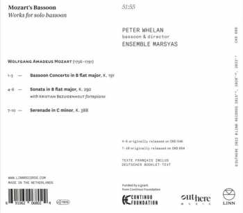 CD Wolfgang Amadeus Mozart: Mozart's Bassoon: Works For Solo Bassoon